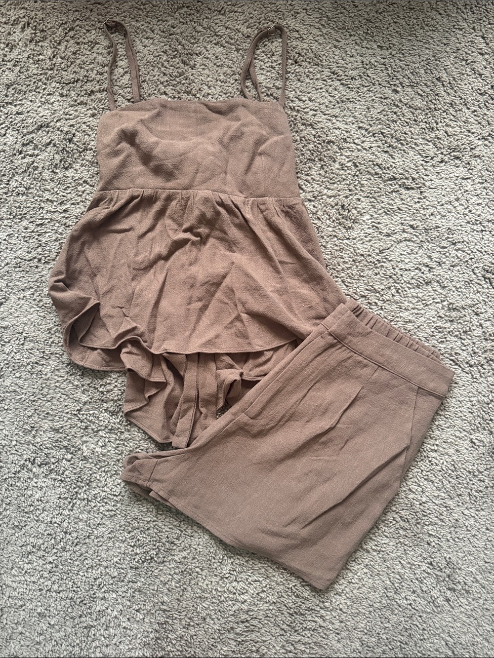 Vici Taupe Sleeveless Peplum Romper